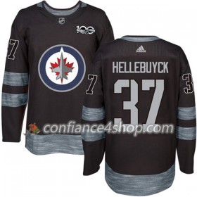 Adidas Maillot de Hockey Winnipeg Jets Connor Hellebuyck 37 1917-2017 100th Anniversary Noir Authentic - Homme